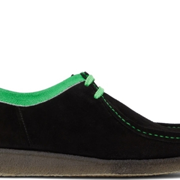 Padmore & Barnes Black & Neon Green Suède Derby Shoes NIB Sz 12 main image 2